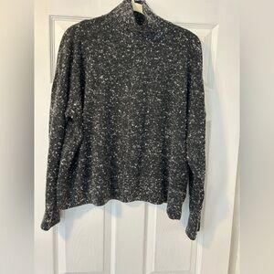 French Connection Charcoal and White Turtleneck Sweater